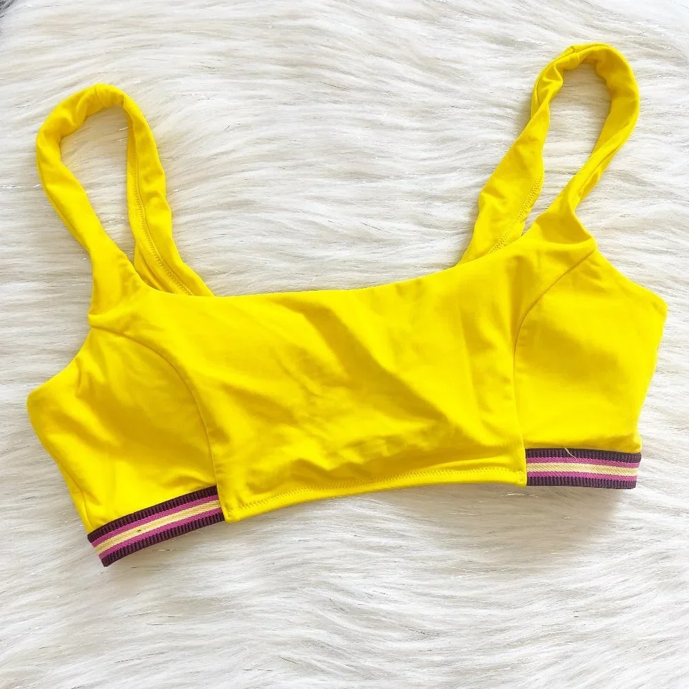 NEW Aerie Yellow Scoop Bralette Bikini Swim top - Picture 1 of 5